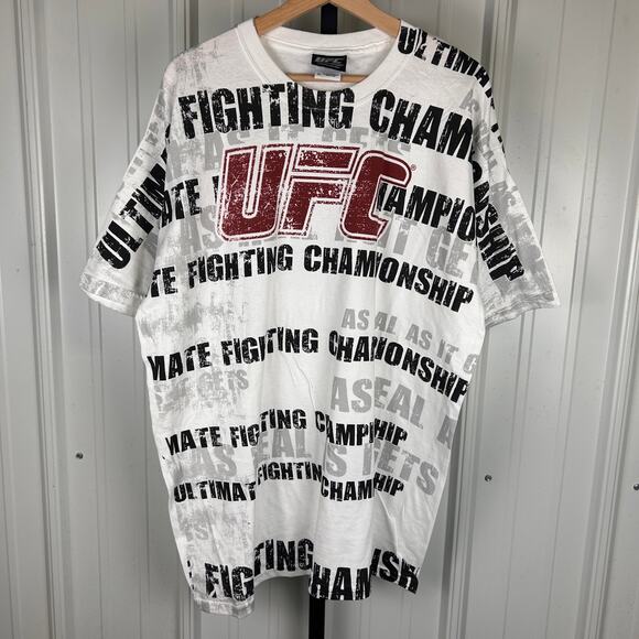 UFC Ultimate Fighting Championship XL Y2K AOP Spellout Tee - Picture 1 of 3